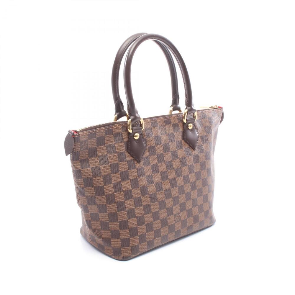 Louis Vuitton Saleya Tote Bag Canvas Leather Damier Brown